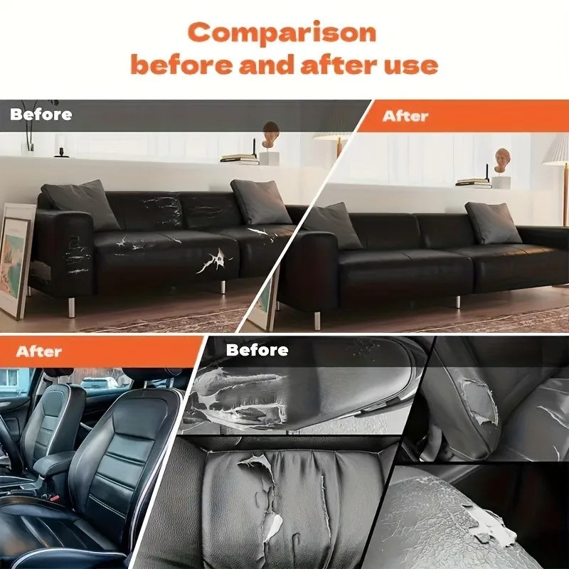 Black Leather Repair Patche Tape Self Adhesive Leather Patches Sofas Couch Seat Cuttable Refinisher High Viscosity Fix Stickers