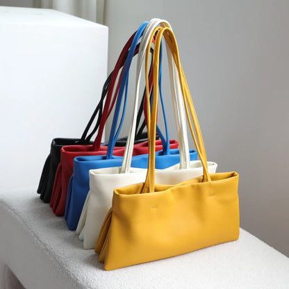 Women's Bag 2026 Summer New Style Simple Style Soft Real Leather Organ Underarm Bag Shoulder Bag