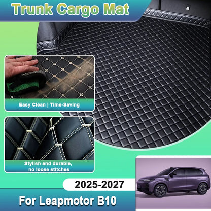 Leather Car Trunk Mat For Leapmotor B10 Accessories 2025-2027 Carpet Anti Dirty Mat Floor Tray Liner Car Interior Accessories