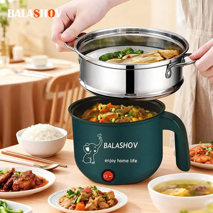 Mini Non-Stick Electric Cooker Kitchen 1-2 Person Double Layer Hot Pot Multifunction Steamer Electric Pot for Home EU Plug