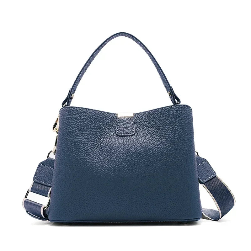 Women's Natural Cow Real Leather Bag Ladies Casual Commuter Shoulder Bags Female Fashion Luxury Retro Crossbody Cowhide Handbag