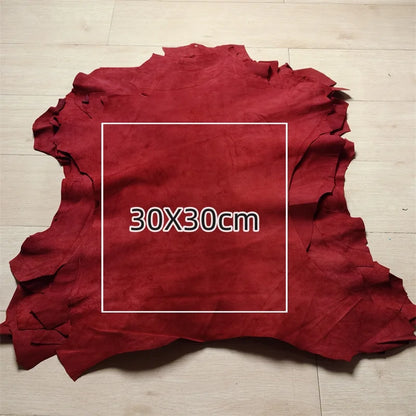 0.5/0.8mm Dark Red Frosted Skin. First Layer Leather. Real Leather Fabric. Handmade DIY For Shoes. Inside. Whole Sheepskin