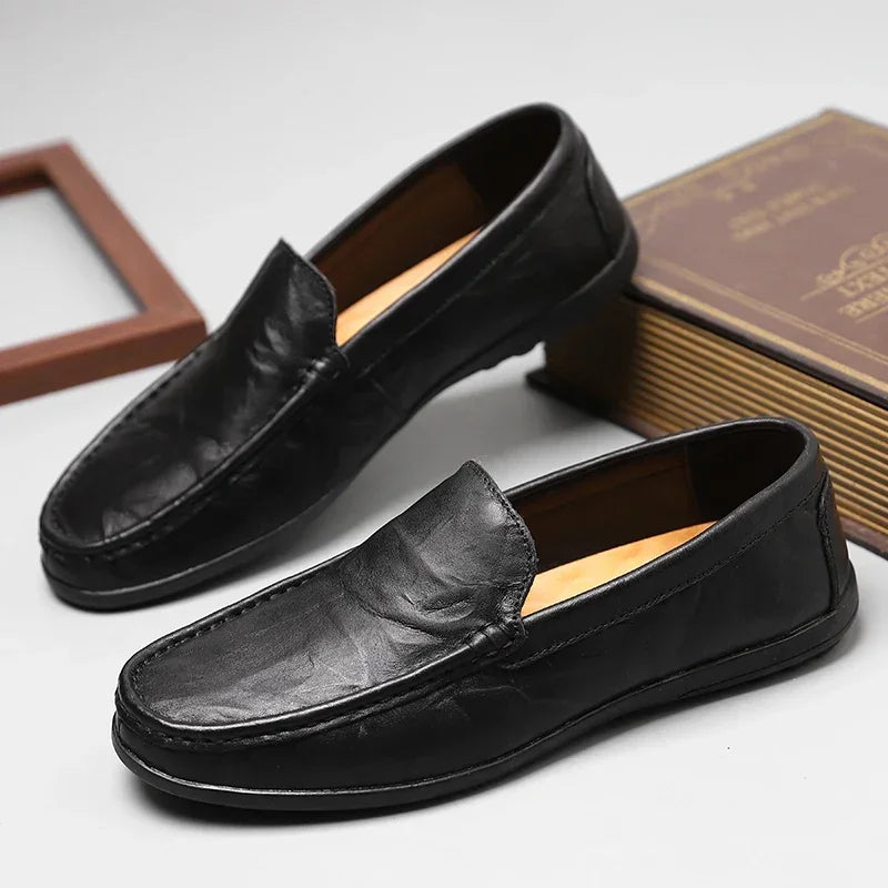 Genuine Leather Men Casual Shoes Luxury Brand Comfortable Man Loafers Italian Moccasins Breathable Slip on Men Driving Shoes