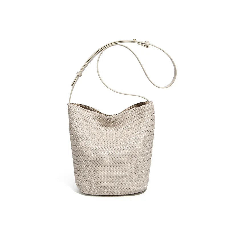 Women's Bag Handbag Designer Luxury Woven Bag Knitting Handmade Bag PU Leather Shoulder Bucket Bag for Casual Stylish Ladies