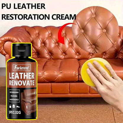 Farienne 32G Leather Renovation Cream: Leather Restoration Polish to Restore Natural Luster for Sofas Bags Car Seats
