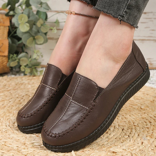 Women's loafers, women's flat shoes, lightweight mom shoes, women's casual shoes, durable artificial leather