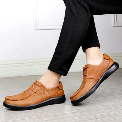 Casual Leather Shoes Men Loafers Trend Brand Business Shoes Autumn Slip on Flat Man Sneakes Comfortable Moccasins Zapatos Hombre
