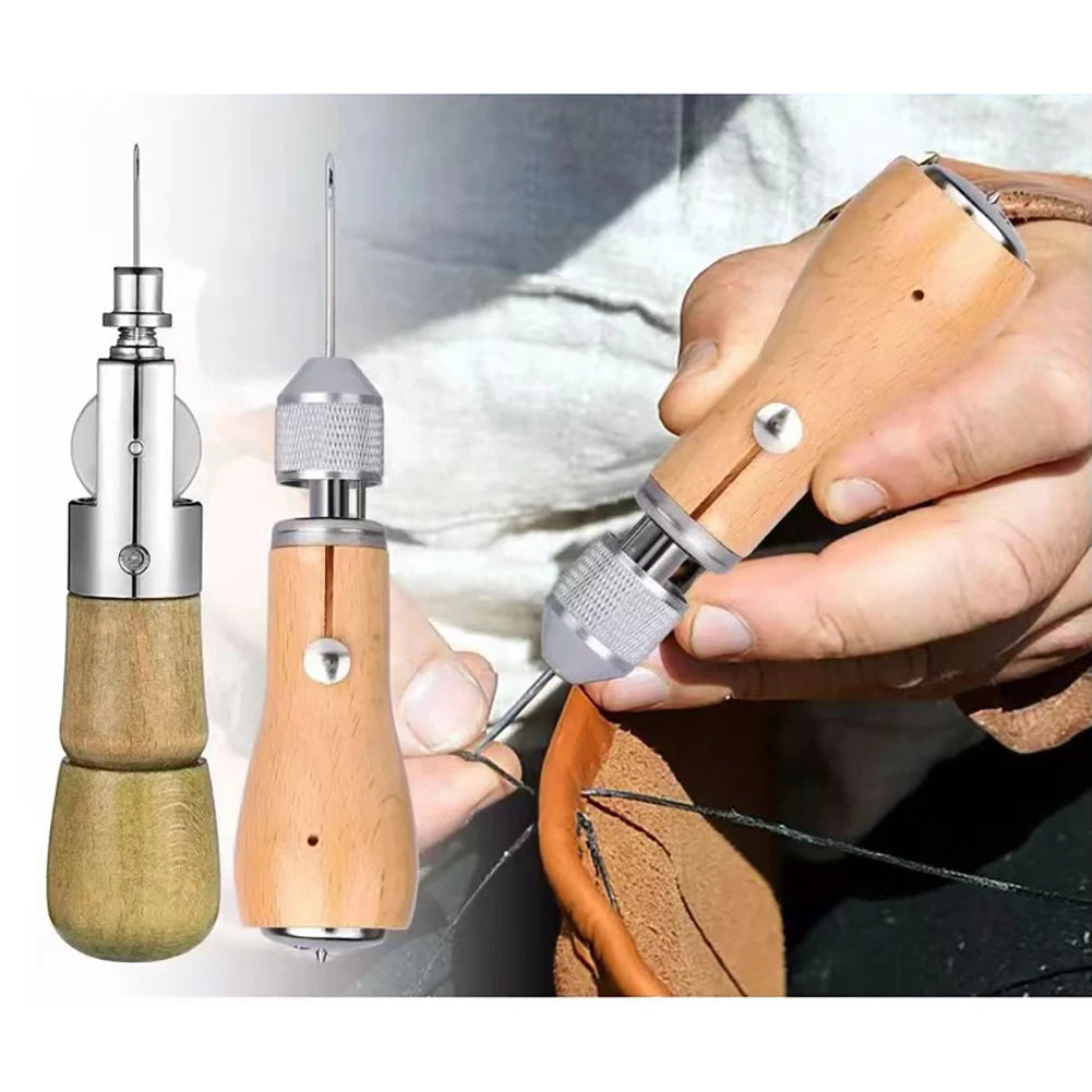Leather Sewing Awl Thread Kit Hand Sewing Machine Speedy Lock Stitcher Thread Needles DIY Craft Shoemaker Canvas Repair Tool