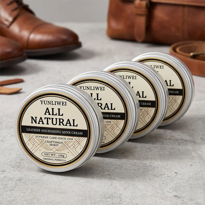 100g Leather Nourishing Mink Oil Cream Waterproof Protector Polish Softener for Smooth Luxury Leather Boots Jackets Handbags