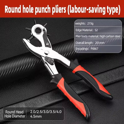 Leather Hole Punch Pliers Tools Multifunctional StainlessSteel Belt Hole Punching Tool Heavy Duty Eyelet Puncher Crafts Tool