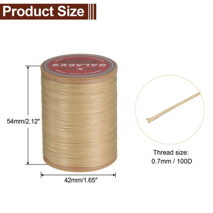 Flat Leather Sewing Waxed Thread 190m / 208 Yards Polyester Wax String 100D Wax Stitching Cord for Leather Crafts Braided