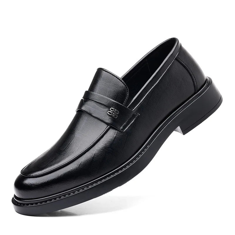 2025 Leather Shoes For Men Comfortable Slip On Loafers Yuppie Brogue Shoes Men British Style Formal Leather Men’s Dress Shoes
