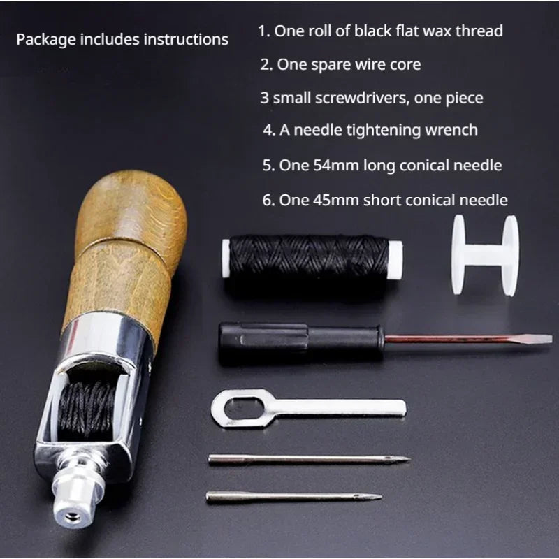 DIY Hand Sewing Machine Waxed Thread for Leather Leather Sewing Tool Leather Craft Edge Stitching Belt Strips Shoemaker Tools