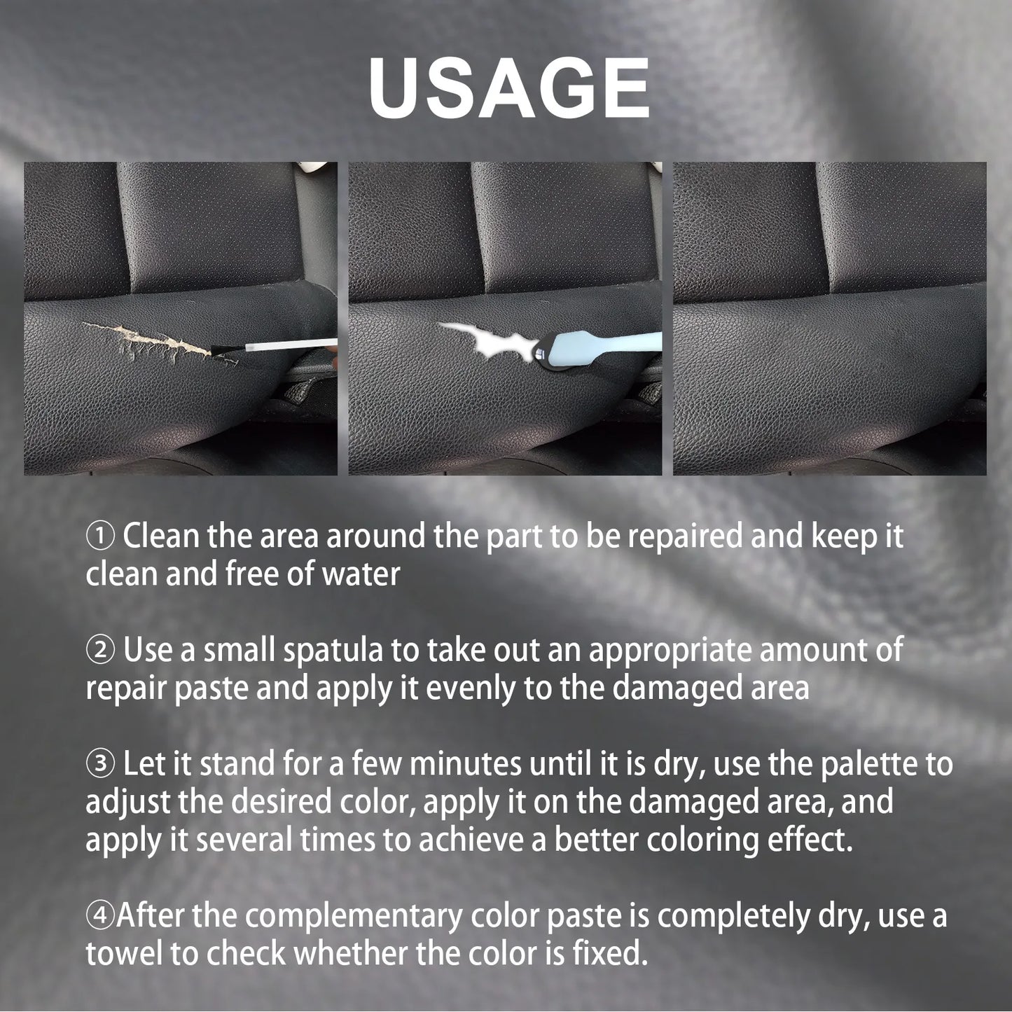 20ml Leather Repair Gel Car Seat Home Leather Scratches Supplement Color Repair Paste Leather Cleaner for Car Sofa Bag and Shoes