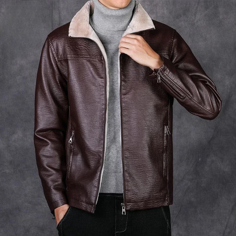 Leather Jacket for Men Slim Fit Thin New In Man Suits and Blazers Trendy 2025 Elegant High Quality Coats Fashionable Menswear