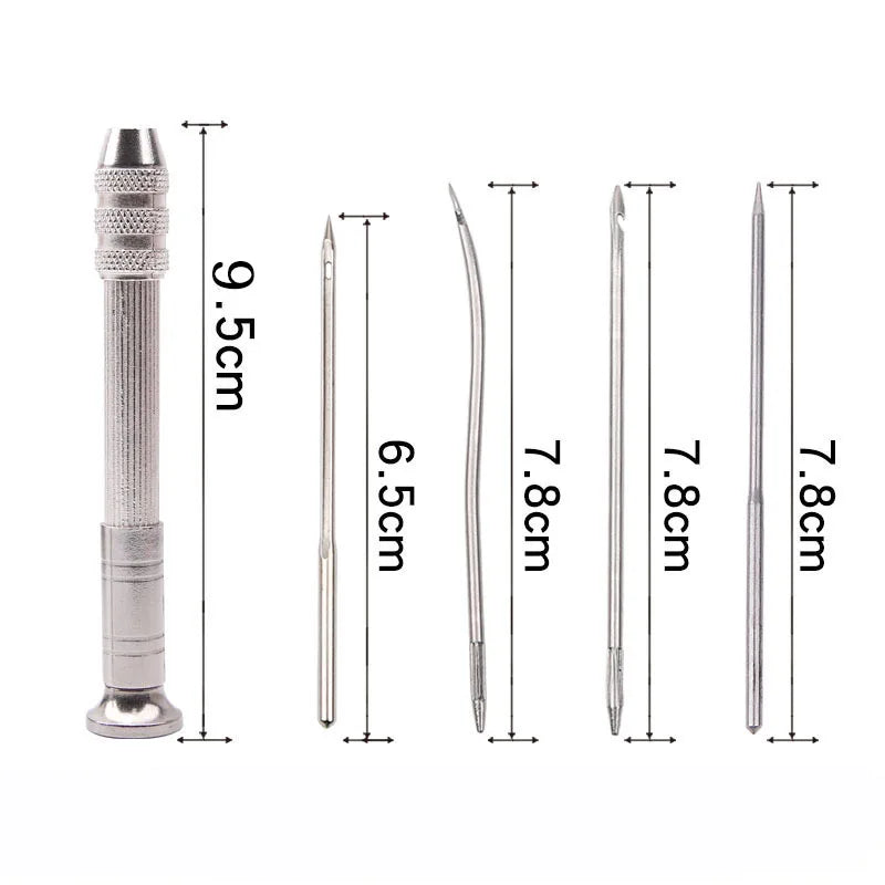 Leather Sewing Awl Set Replaceable Multifunctional Shoes Repair Tool Kit Punch Stitching Needles DIY Sewing Leathercraft