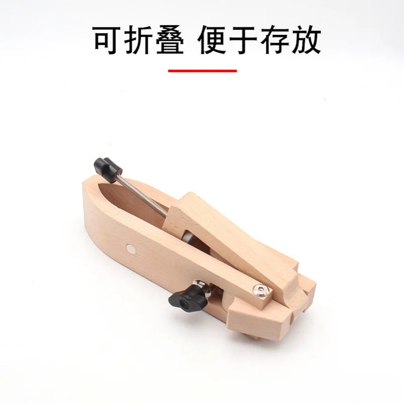 Leather Tools Handmade DIY Hand-stitched Wooden Clip Adjustable Foldable Clip Desktop Leather Stitching Holder