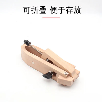 Leather Tools Handmade DIY Hand-stitched Wooden Clip Adjustable Foldable Clip Desktop Leather Stitching Holder