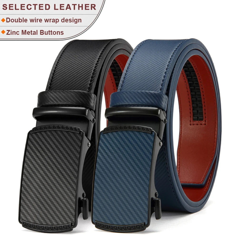 Men's Leather Belts Fashion Automatic Buckle PU Male Belts Luxury Business Designer Black Brown 115 125 135cm