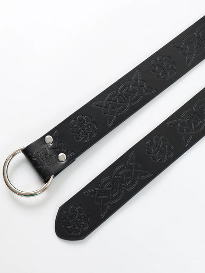 Viking Adventure Warrior Renaissance Belt Celtic Belt Men's Leather Medieval Belt Embossed Cosplay Costume Accessory