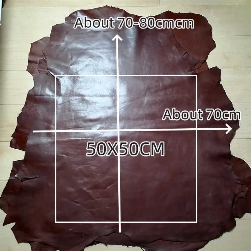 0.7/1.2mm Red-Brown Oil-Wax Sheepskin. Top-Grain Leather. Real Leather Fabric. DIY For Shoes.Bags By Hand. The Entire Sheepskin