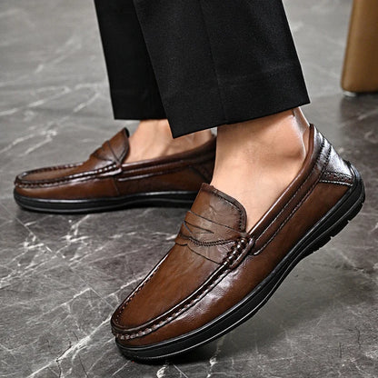 High-quality leather men's loafers spring and autumn new formal business shoes fashion casual shoes non-slip driving shoes