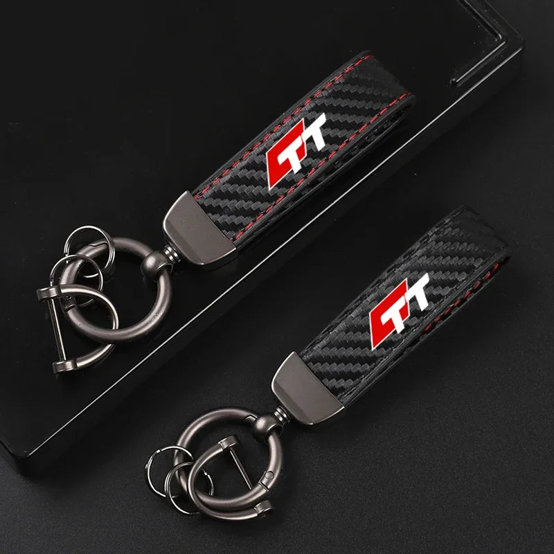 Car Leather Keychain Horseshoe Buckle Jewelry fo Audi TT MK2 8J 8N MK1 MK3 Accessories
