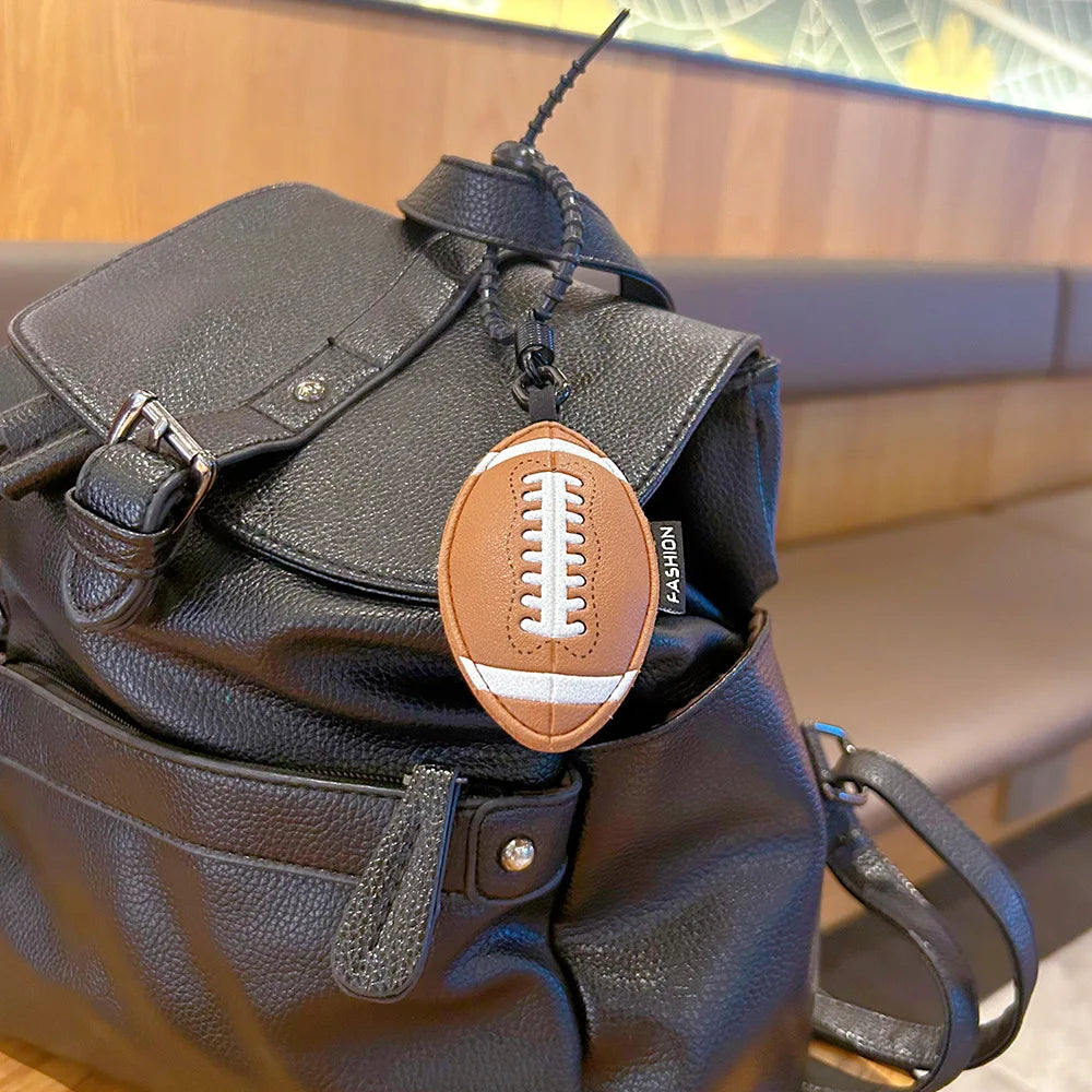 Leather Football Keychain Baseball Basketball Volleyball Leather Pendant Ladies Bag Accessories Car Key Pendant