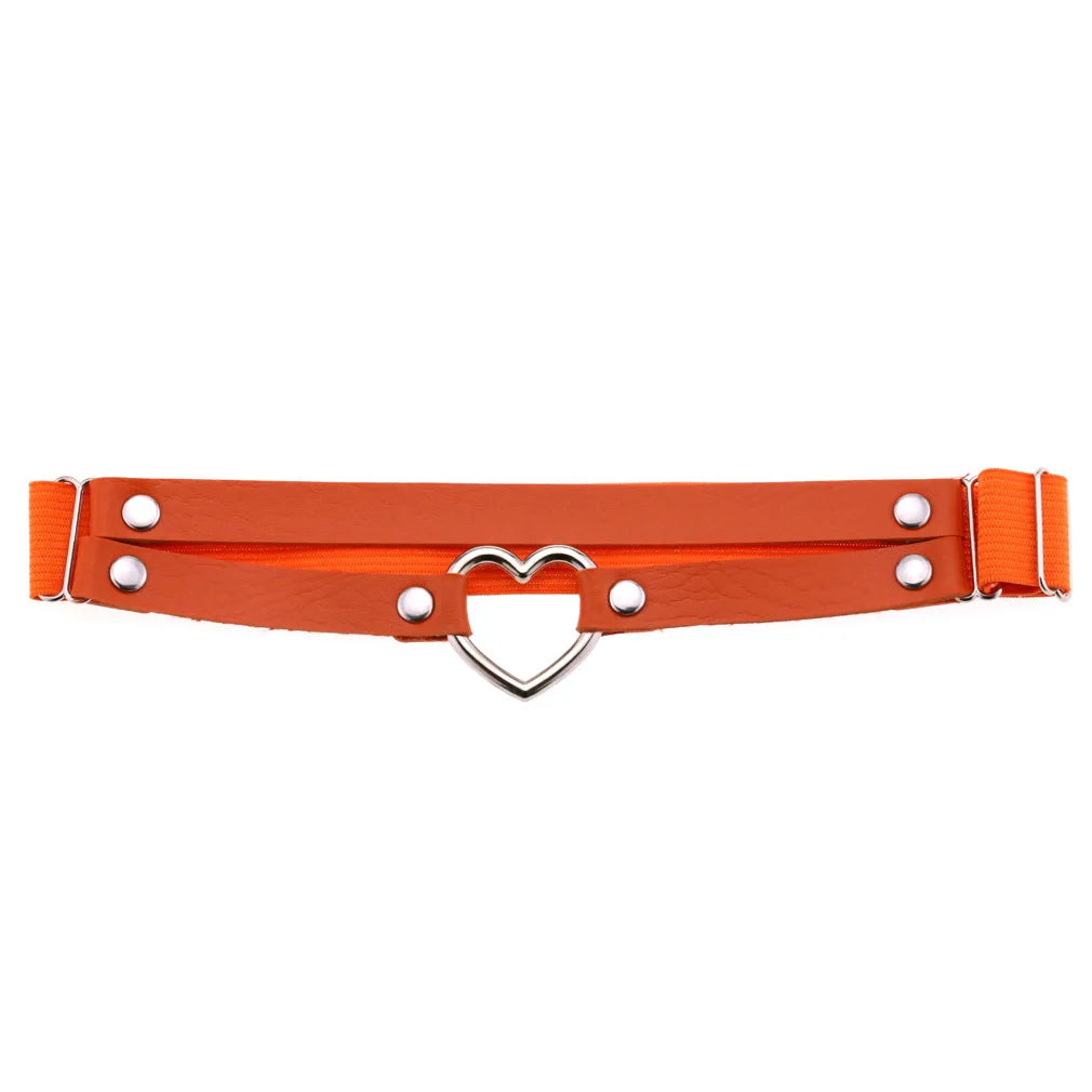 Heart Leg Garter Elastic Belt Rock Leather Leg Harness  For Women Girls Black Thigh Garter Festival Rave Accessories Adjustable
