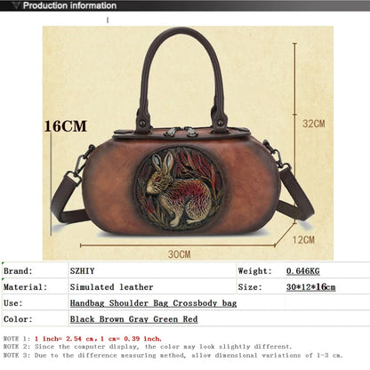 Luxury Designer Handbag Women Shoulder Bag Classic Retro Handbag 3D Oval Torebki Gift Pack Simulated Leather Small Crossbody Bag