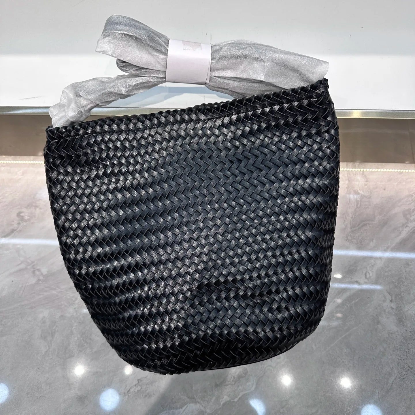 Women's Bag Handbag Designer Luxury Woven Bag Knitting Handmade Bag PU Leather Shoulder Bucket Bag for Casual Stylish Ladies