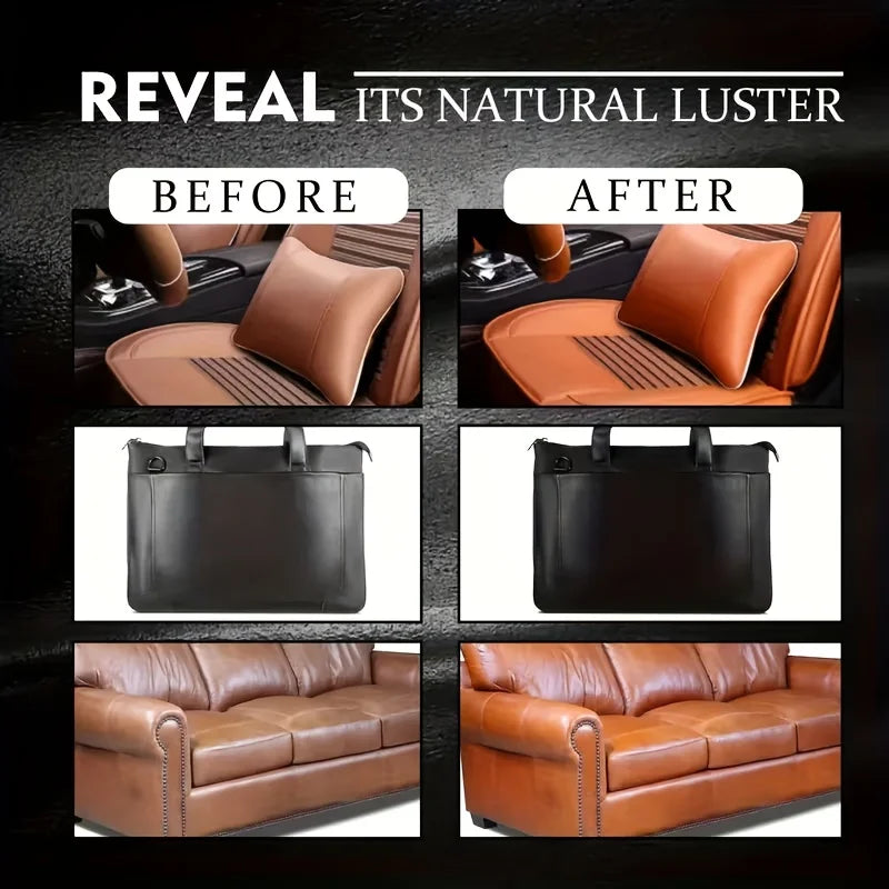 Leather Care Cleaning Cream 50G, Stain Remover & Polisher For Handbags, Shoes, Furniture, Restores Shine Easily