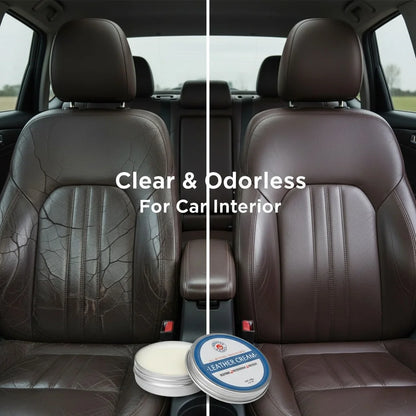 SIKEZHAN Leather Conditioner Balm, Natural Clear Odorless Cream for Car Seats & Interior Care, Nourishing & Non-Greasy