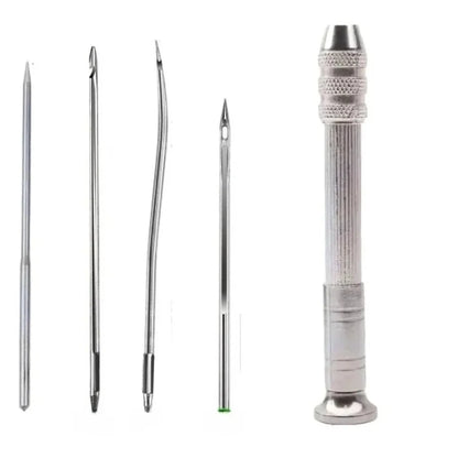 Leather Craft Sewing Kit Waxed Thread Hand Quilting Needles Sewing Awl，for Beginner , Stitching, Sewing