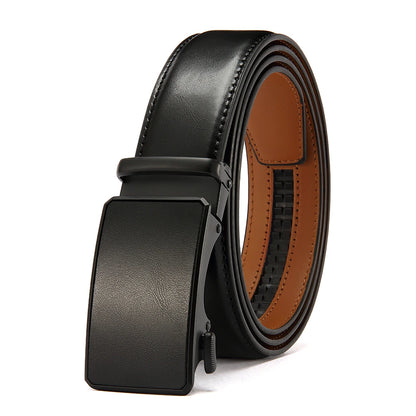Men's Leather Belts Fashion Automatic Buckle PU Male Belts Luxury Business Designer Black Brown 115 125 135cm