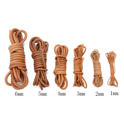 2meters 1 2 3 4 5 6 8 mm Leather Cord Thread Round Real Leather Rope Bracelet String For Diy Jewelry Making Necklace Accessories