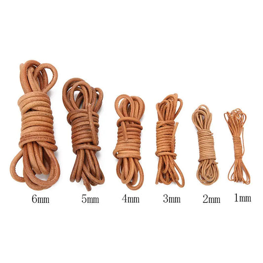 2meters 1 2 3 4 5 6 8 mm Leather Cord Thread Round Real Leather Rope Bracelet String For Diy Jewelry Making Necklace Accessories