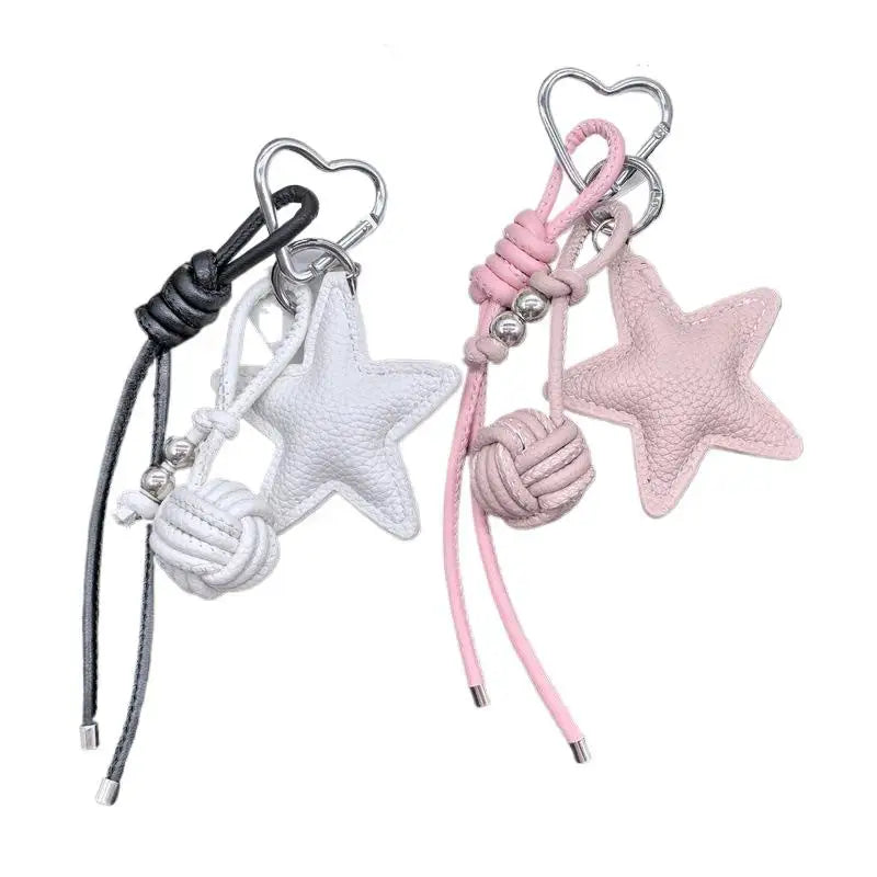 Leather Star Maillard Bag Pendant Bag Hanger Car Keychain Jewelry Gift Decoration Accessories