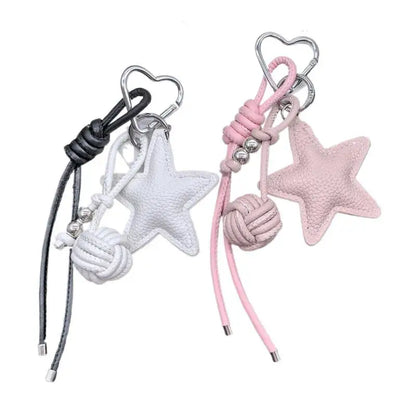 Leather Star Maillard Bag Pendant Bag Hanger Car Keychain Jewelry Gift Decoration Accessories