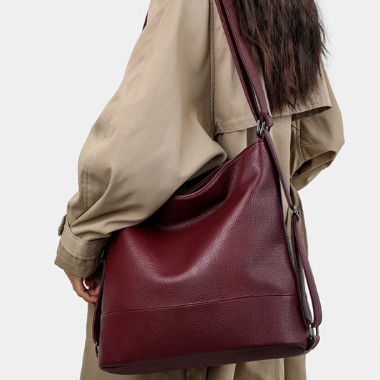 Top Quality Leather Backpack Women Bagpack Female Large Capacityf or Commute Travel School Backpack Shoulder Bags for Women Sac