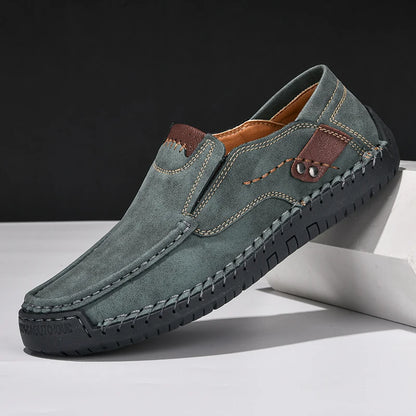 Handmade Leather Men Shoes Casual Comfortable Slip on Loafers Men Leather Shoes Flats Walking Shoes