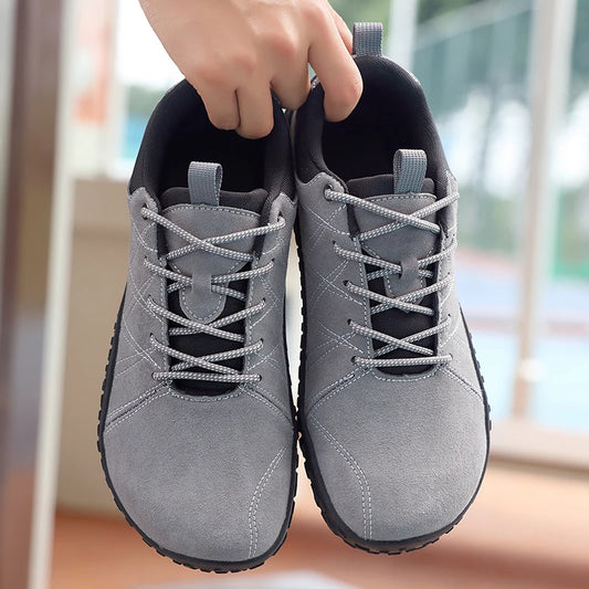 Suede Leather Shoes PU Fabric Wide Toe Shoe Anti Slip Hiking Shoe Workwear Men's Sports Shoes Women's Outdoor Walking Shoes