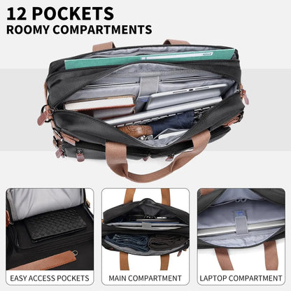 3 in 1 Laptop Bag for Men 17.3 15.6 inch Office Laptop Work Bags Business Backpack Messenger Bag Computer Bags Laptops for Men