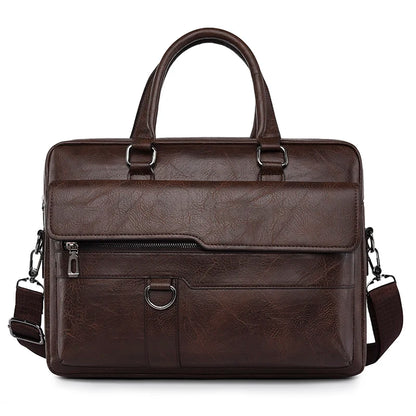 Luxury Brand Men Handbag Leather Man Briefcase for Laptop Messenger Men Leather Shoulder Bag Business Portfolio For A4 Document