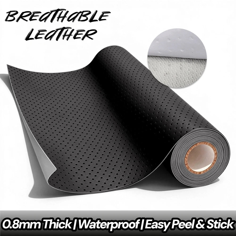 Self-Adhesive Faux Leather Repair Patch Perforated Breathable Material for Sofa,Car Seat,Furniture Interior Repairs Leather Tape