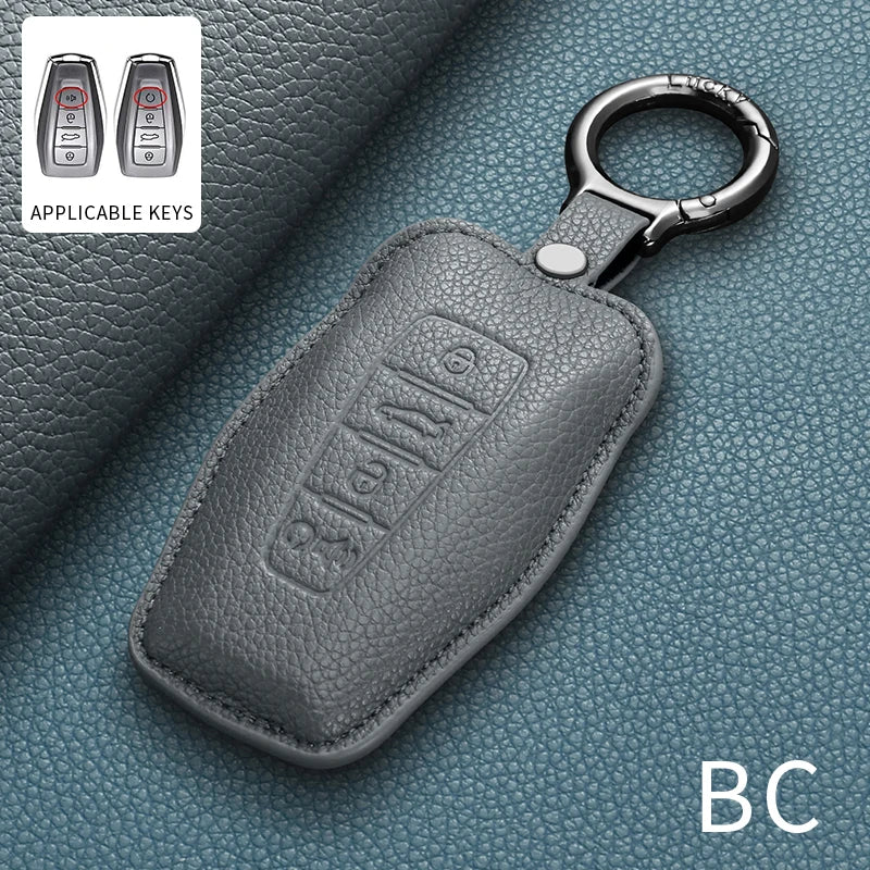Leather Car Remote Key Case Accessories For Geely Emgrand 7 GX3 Atlas GS NL3 Gili EX7 GT Monjaro Boyue L PREFACE HAOYUE L ICON