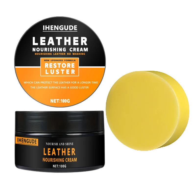 Leather Care Agent, Long-Lasting Car Seat Polishing and Nourishing Care, Leather Care Cream Suitable for Leather Pants, Bags, Shoes, Furniture