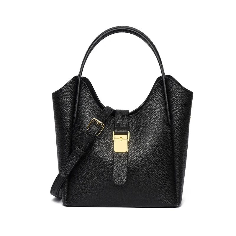 Women‘s Cowhide Genuine Leather Shoulder Bag Ladies Soft Natural Cow Leather Handbag Female Fashion Luxury Design Crossbody Bags