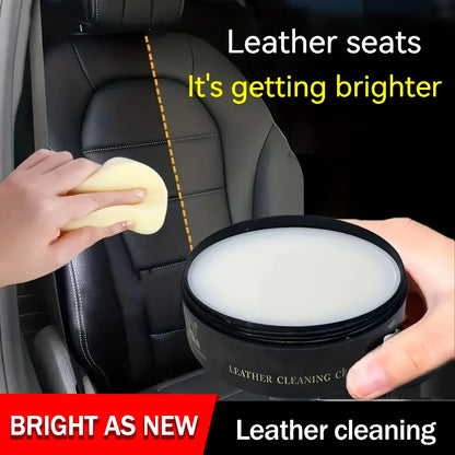 1Pc Paste Car Leather Seat Maintenance Care Oil Multifunctional Cream Interior Polishing Stain Removal Refurbished PU Cleaning