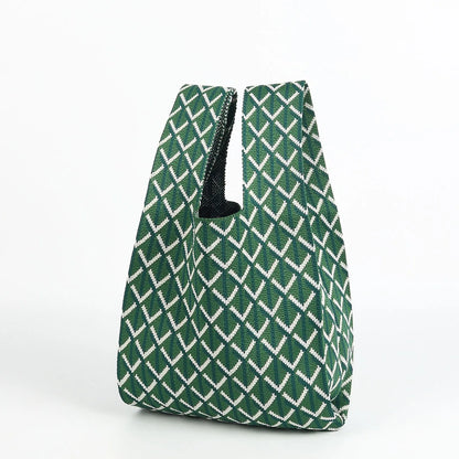 Women's Handbag Is Casual, Fashionable, Simple and Suitable for Commuting, with a Classic Striped Design That Is Versatile, Open and Breathable, Soft and Foldable for Easy Carrying, Wide Shoulder Strap for Easy Lifting, Suita